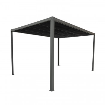 Terrassenpergola, Grau, Aluminium mit automatisches Dach + Led - Paros I 3x4m Grindi - 1