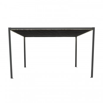 Terrassenpergola, Grau, Aluminium mit automatisches Dach + Led - Paros I 3x4m Grindi - 3