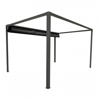 Terrassenpergola, Grau, Aluminium mit automatisches Dach + Led - Paros I 3x4m Grindi - 2