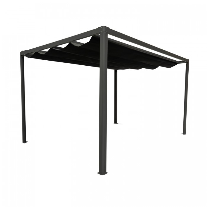 Terrassenpergola, Grau, Aluminium mit automatisches Dach + Led - Paros I 3x4m Grindi - 4