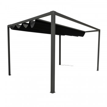 Terrassenpergola, Grau, Aluminium mit automatisches Dach + Led - Paros I 3x4m Grindi - 5