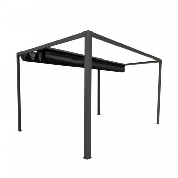 Terrassenpergola, Grau, Aluminium mit automatisches Dach + Led - Paros I 3x4m Grindi - 6