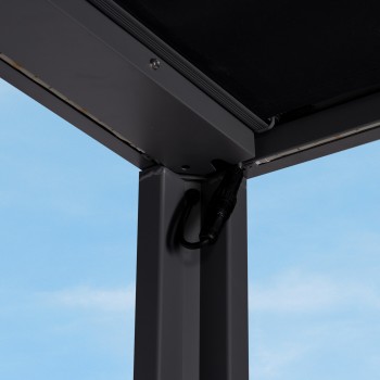 Terrassenpergola, Grau, Aluminium mit automatisches Dach + Led - Paros I 3x4m Grindi - 9