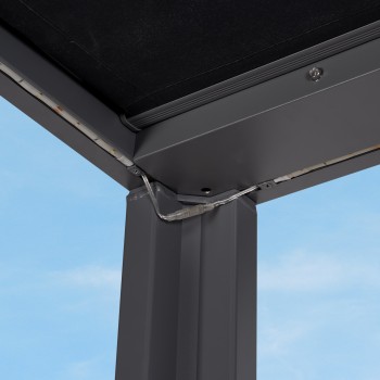 Terrassenpergola, Grau, Aluminium mit automatisches Dach + Led - Paros I 3x4m Grindi - 10