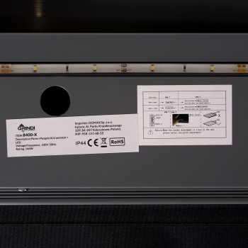 Terrassenpergola, Grau, Aluminium mit automatisches Dach + Led - Paros I 3x4m Grindi - 12