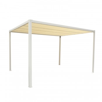 Terrassenpergola, weiß, Aluminium mit Automatikdach - Paros I 3x4m Grindi - 1
