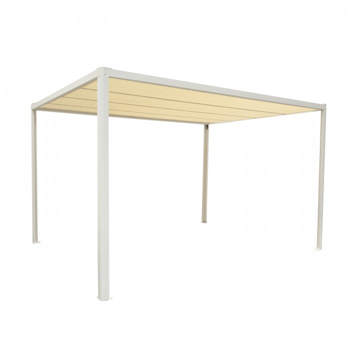 Terrassenpergola, weiß, Aluminium mit Automatikdach - Paros I 3x4m Grindi - 1