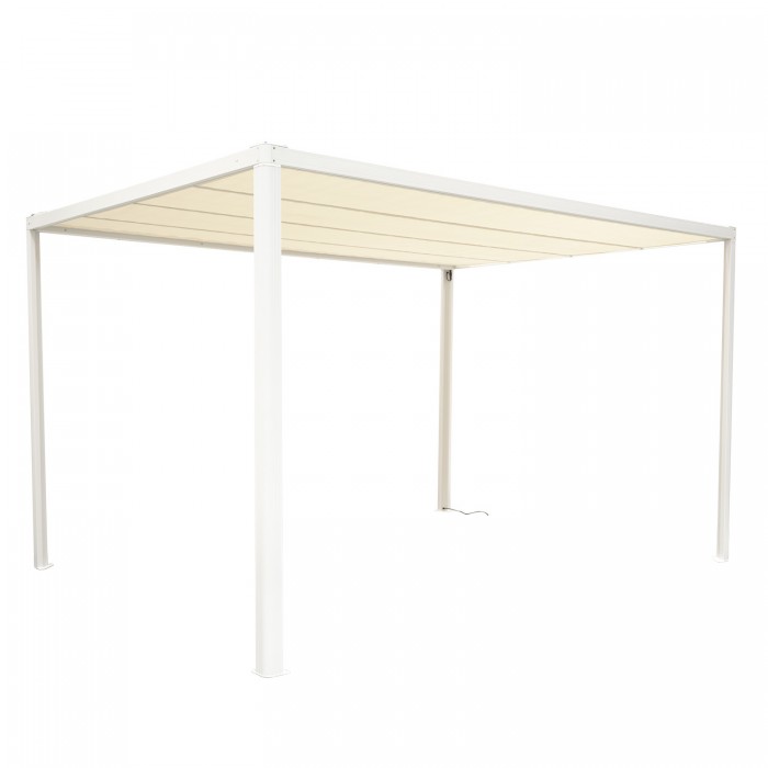 Terrassenpergola, weiß, Aluminium mit Automatikdach - Paros I 3x4m Grindi - 4