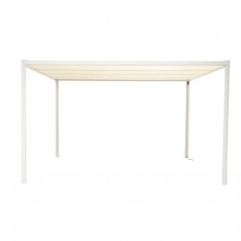 Terrassenpergola, weiß, Aluminium mit Automatikdach - Paros I 3x4m Grindi - 5