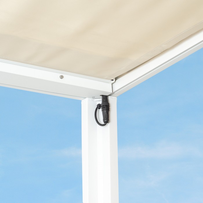 Terrassenpergola, weiß, Aluminium mit Automatikdach - Paros I 3x4m Grindi - 6