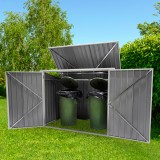 Gartenschrank, Gartenaufbewahrung, Metall - Grau - 173x101x131 - PHLOX Grindi - 3