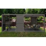 Garten Pergola Pavillon Terrassendach mit aufklappbarem Dach grau - Kea IV 6x4mm Grindi - 3