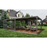 Garten Pergola Pavillon Terrassendach mit aufklappbarem Dach grau - Kea V 8x4m Grindi - 3