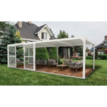 Lamellenwandpaneel für Pergola Kea  - Weiss Grindi - 12
