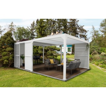 Lamellenwandpaneel für Pergola Kea  - Weiss Grindi - 13