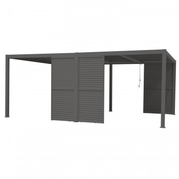 Lamellenwandpaneel für Pergola Kea - Grau Grindi - 11