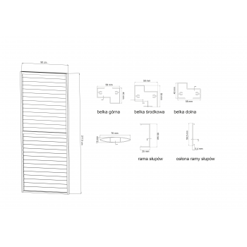 Lamellenwandpaneel für Pergola Kea - Grau Grindi - 13