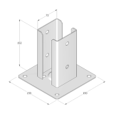 Dekorativ Stützenfuß Pfostenträger Pfostenanker aufschraubhülse - anthrazit - PSPD DMX - 2