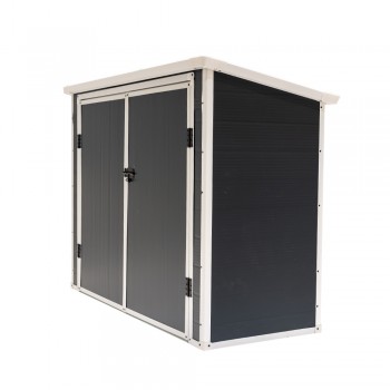 Gartenschrank, Gartenaufbewahrung, Kunststoff - Grau - CEDRUS - 198x91x149 Grindi - 4