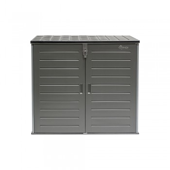 Gartenschrank, Gartenaufbewahrung, Kunststoff - Grau - 1170L Grindi - 2