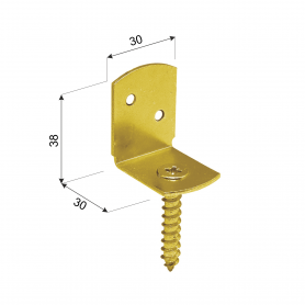 Flechtzaunhalter L-Beschlag kurz Zink galvanisiert gelb - OP DMX - 3