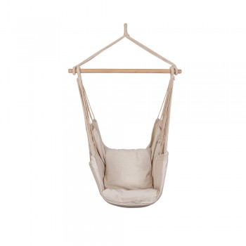 Hängematte - Beigefarbener Sessel 130x100 mit Holzsteg - Havanna Grindi - 1