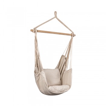 Hängematte - Beigefarbener Sessel 130x100 mit Holzsteg - Havanna Grindi - 2