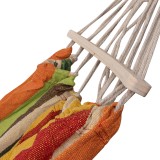 Gartenhängematte - orange, 180x160 - mit Holzsteg - Honolulu Grindi - 3