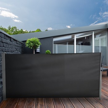 Terasse Markise Windschutz Seitenwand 140x300 - Sira, Dunkelgrau Grindi - 6