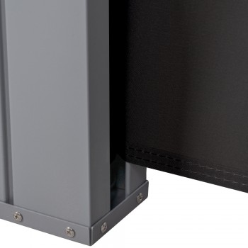 Terasse Markise Windschutz Seitenwand 200x300 – Sahil I, Dunkelgrau Grindi - 3