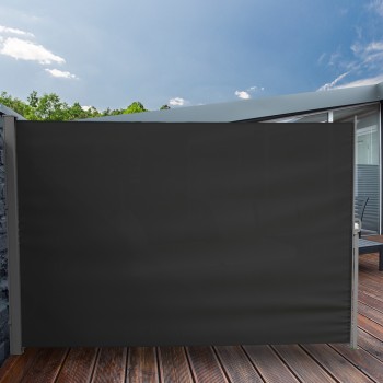 Terasse Markise Windschutz Seitenwand 200x300 – Sahil I, Dunkelgrau Grindi - 6