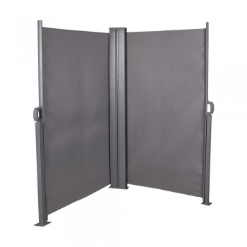 Terasse Markise Windschutz Ecke Seitenwand 180x600 – Monsun I, Grau Grindi - 1