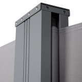 Terasse Markise Windschutz Ecke Seitenwand 180x600 – Monsun I, Grau Grindi - 7