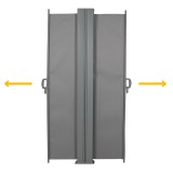 Terasse Markise Windschutz Ecke Seitenwand 180x600 – Monsun I, Grau Grindi - 3