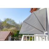 Terasse Markise Windschutz Seitenwand 140x140 - Bora, grau Grindi - 2