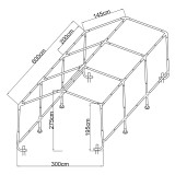 Garagenzelt Carport PE 300x600x274 grau - NG 2 GRINDI IN THE GARDEN - 4