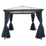 Vorhang für Gartenhaus Libra I - grau GRINDI IN THE GARDEN - 4