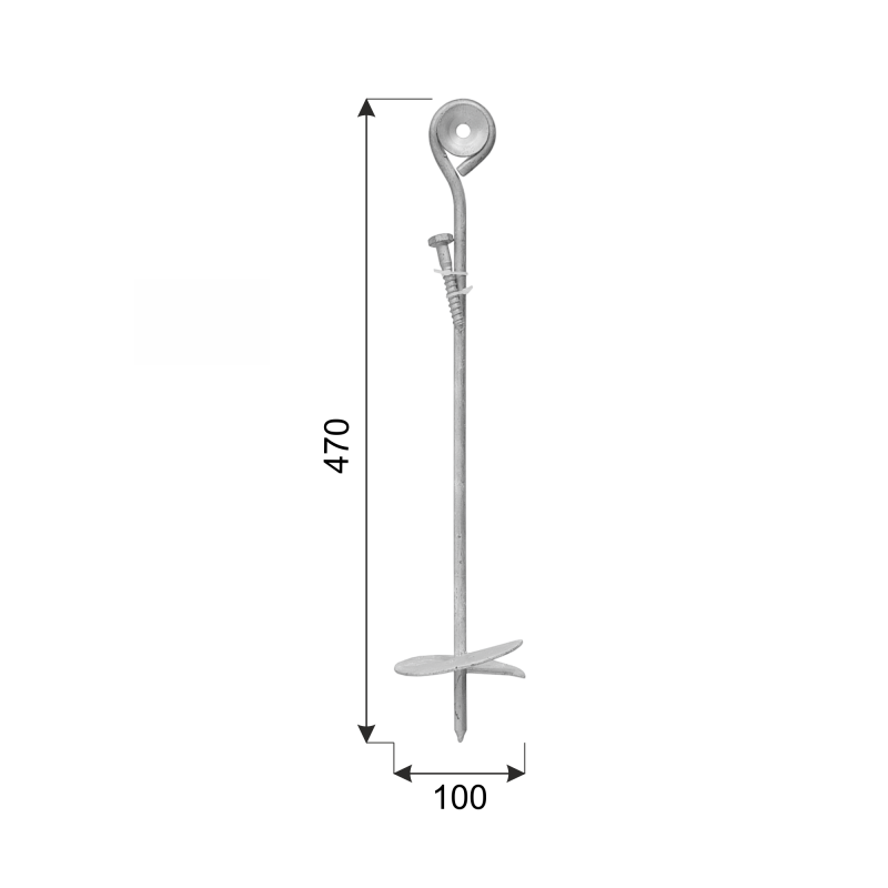 Einschraub Stützenfuß - KWZ 470x100 GRUNDLINE - 4