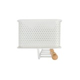 Wandkleiderbügel, Garderobenhaken mit Korb - WUO, Weiß - 320x90x95 Velano - 3