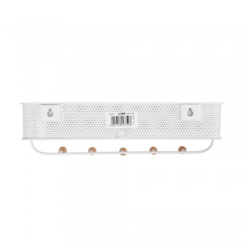 Wandkleiderbügel, Garderobenhaken mit Korb - WUO, Weiß - 320x90x95 Velano - 4