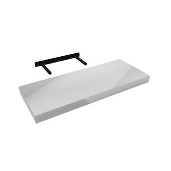 Regalbrett Wandregal Schweberegal - FSG, 59,5x23,5 cm - weiß hochglanz Velano - 2