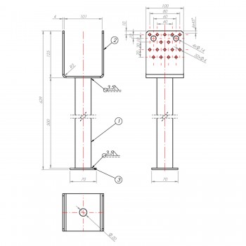 Pfostenträger Betonanker Langrohr - Feuerverzinkt - PSS R500 GRUNDLINE - 2