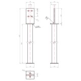 Stützenfuß Pfostenträger Pfostenanker auf dem langen Rohr - Feuerverzinkt - PSW R500 GRUNDLINE - 2