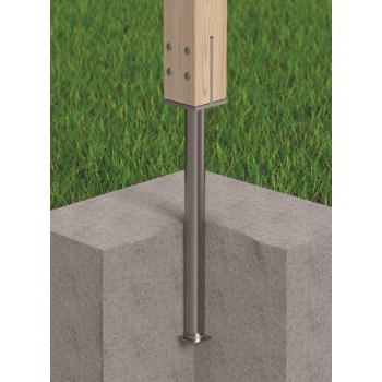 Stützenfuß Pfostenträger Pfostenanker auf dem langen Rohr - Feuerverzinkt - PSW R500 GRUNDLINE - 5