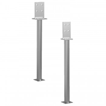 Stützenfuß Pfostenträger Pfostenanker auf dem langen Rohr - Feuerverzinkt - PSW R500 GRUNDLINE - 6