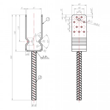 Stützenfuß Pfostenträger Pfostenanker - Feuerverzinkung - PSSZ GRUNDLINE - 2