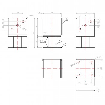 Stützenfuß Pfostenträger Pfostenanker - galvanisches Zink - PMFU GRUNDLINE - 2