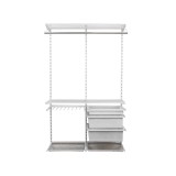 Kleiderschrank, Regalsystem, Garderobe - Weiß, 200x125x42 cm - wandmontage INTEGRI - 3