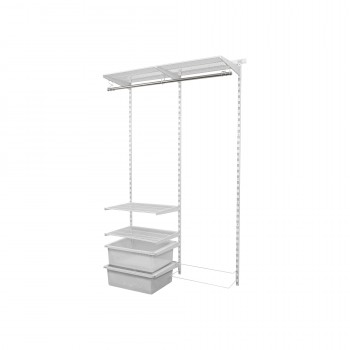 Kleiderschrank, Regalsystem, Garderobe - Weiß, 200x125x42 cm - wandmontage INTEGRI - 1