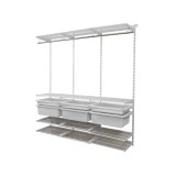 Kleiderschrank, Regalsystem, Garderobe - Weiß, 200x185x42 cm - wandmontage INTEGRI - 1